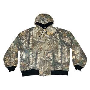 Vintage Carhartt Realtree Camo Hooded Jacket Quilt Lined
